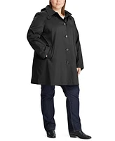 Lauren Ralph Womens Plus Hooded A-Line Raincoat, Created for Macys