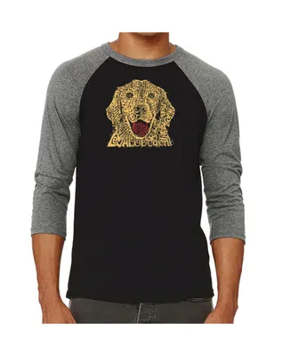 La Pop Art Dog Men's Raglan Word T-shirt