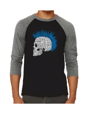 La Pop Art Punk Mohawk Men's Raglan Word T-shirt