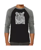 La Pop Art Big Cats Men's Raglan Word T-shirt