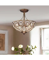 Home Accessories Drake 10" 3-Light Indoor Semi-Flush Mount Chandelier with Light Kit