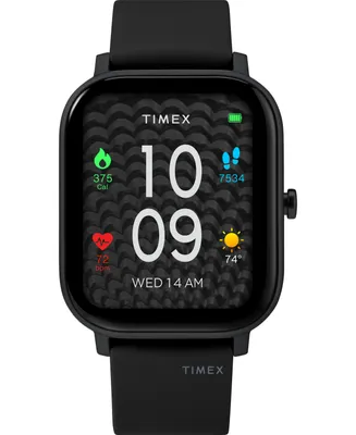 Timex Unisex Metropolitan S Black Silicone Strap Amoled Touchscreen Smart Watch with Gps Heart Rate 36mm