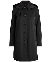 Lauren Ralph Womens Hooded A-Line Raincoat