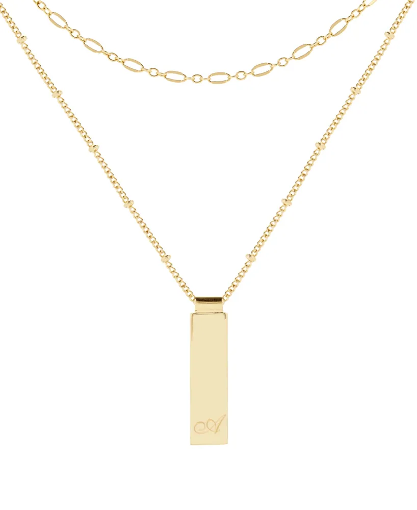 brook & york 14K Gold Plated Maisie Initial Layering Necklace Set