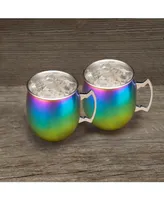 Thirstystone by Cambridge 2 Pack of Rainbow Moscow Mule Mugs, 20 Oz