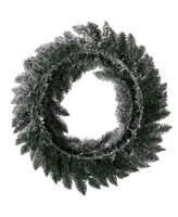 Glitzhome Pre-Lit Snow Flocked Christmas Wreath with Warm Led Light