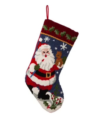 Glitzhome Hooked Stocking, Santa