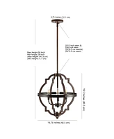 Jonathan Y Ogee 3-Light Adjustable Rustic Industrial Led Pendant