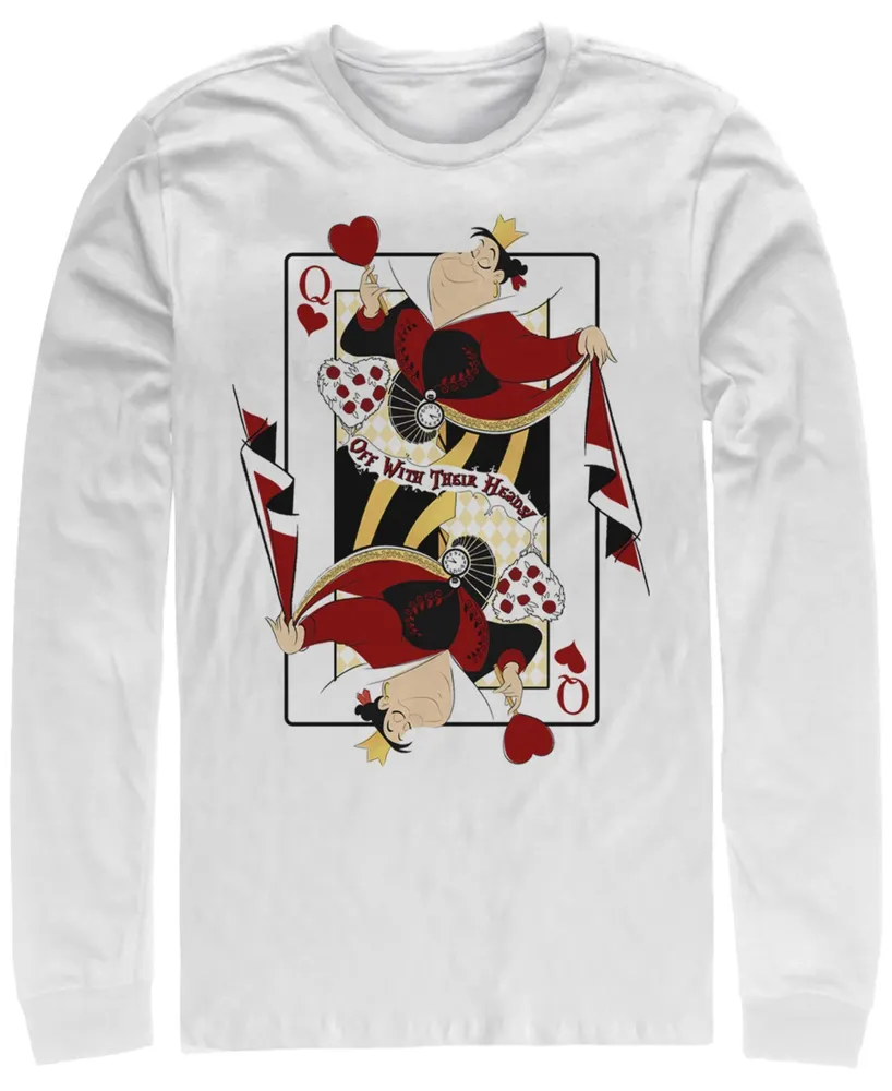 Fifth Sun Alice Wonderland Queen of Hearts Men's Long Sleeve Crew Neck T-shirt
