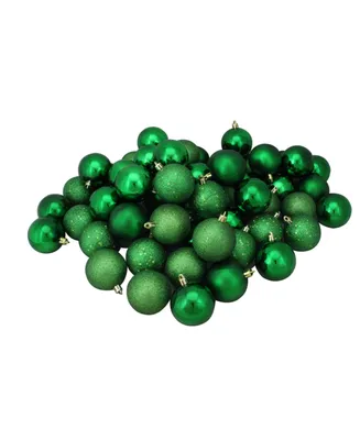 Northlight 60 Count Shatterproof 4-Finish Christmas Hanging Ball Ornaments