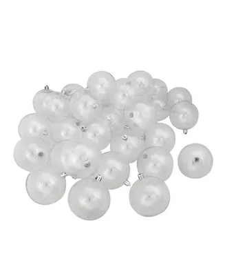 Northlight 32 Count Clear Shatterproof Shiny Christmas Ball Ornaments