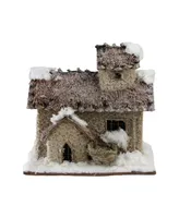 Northlight and Beige Two Story Snowy Cabin Christmas Table top Decor