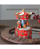 Northlight Animated Musical Santa and Reindeer Carousel Christmas Table top Decor