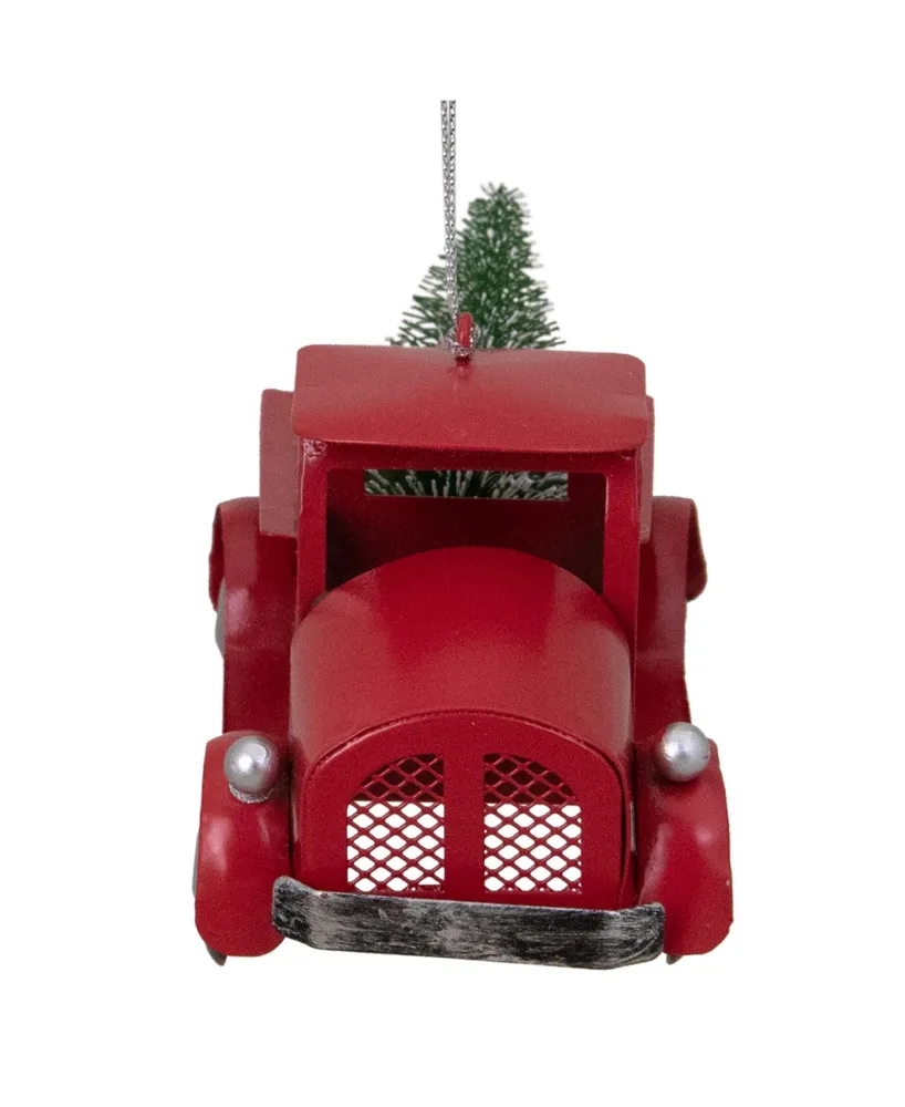 Northlight Iron Truck with Frosted Tree Christmas Ornament