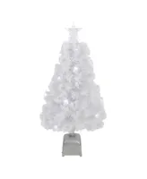 Northlight 3' Pre-Lit Led Colour Changing Fibre Optic Artificial Christmas Tree