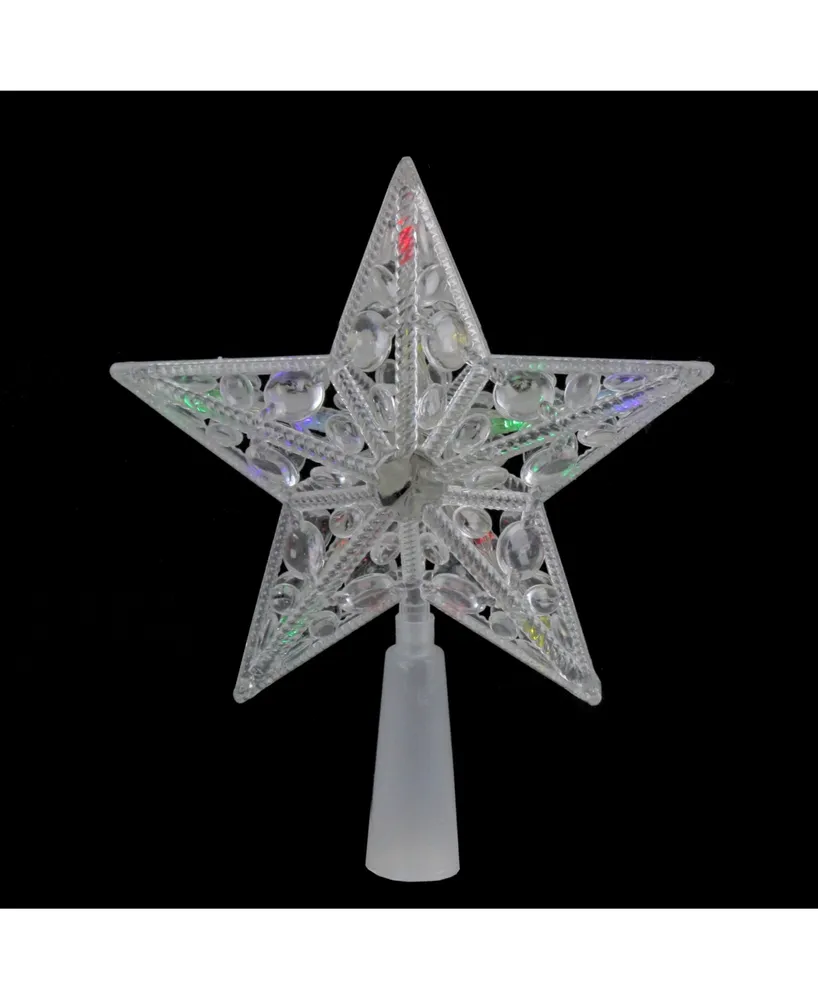 Northlight Lighted Clear Crystal Jeweled Star Christmas Tree Topper