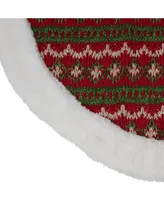 Northlight Lodge Knitted Mini Christmas Tree Skirt with Sherpa Trim