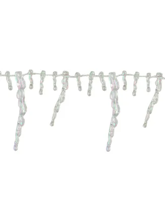Northlight Unlit Clear Iridescent Icicle Beaded Artificial Christmas Garland