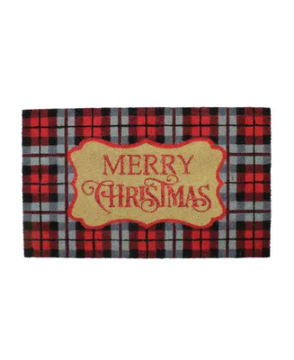 Northlight Plaid "Merry Christmas" Doormat