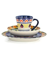 Elama Zen Mozaik 16 Piece Luxurious Stoneware Dinnerware Set