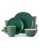 Elama Caribbean Tide 16 Piece Luxurious Stoneware Dinnerware Set