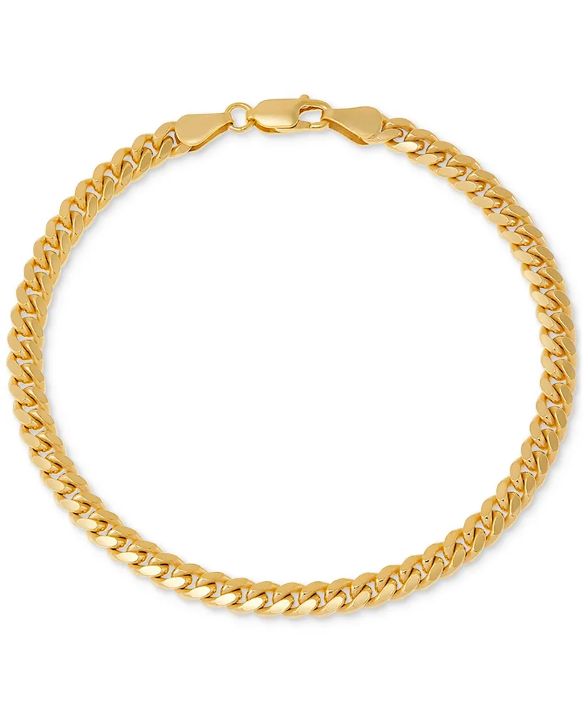 Men's Cuban Link Bracelet 18k Gold-plated Sterling Silver &