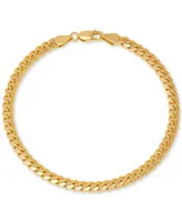 Men's Cuban Link Bracelet 18k Gold-plated Sterling Silver &