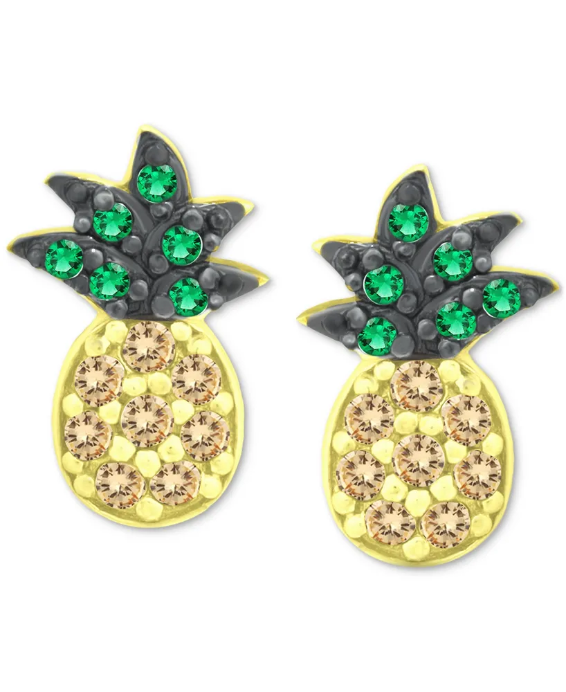 Giani Bernini Cubic Zirconia Pineapple Stud Earrings in 18k Gold-Plated Sterling Silver, Created for Macy's