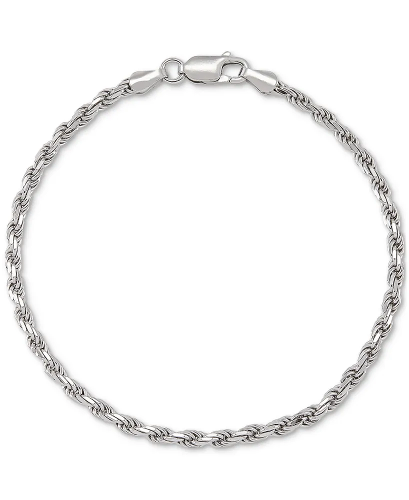 Giani Bernini Rope Link Chain Bracelet (2-5/8mm) in 18k Gold-Plated Sterling Silver or Sterling Silver, Created for Macy's