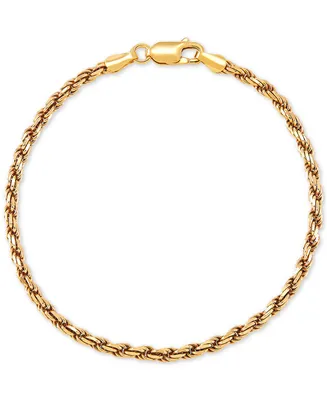 Giani Bernini Rope Link Chain Bracelet (2-5/8mm) 18k Gold-Plated Sterling Silver or Silver, Created for Macy's