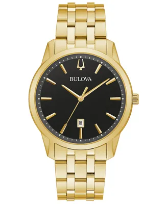 Bulova Men's Classic Sutton Gold-Tone Stainless Steel Bracelet Watch 40mm - Gold