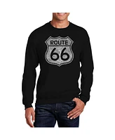 La Pop Art Men's Word Cities Along The Legendary Route 66 Crewneck Sweatshirt