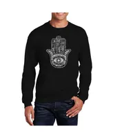 La Pop Art Men's Word Hamsa Crewneck Sweatshirt