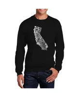 La Pop Art Men's Word California State Crewneck Sweatshirt