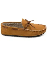 Minnetonka Men's Casey Lined Suede Moccasin Slippers