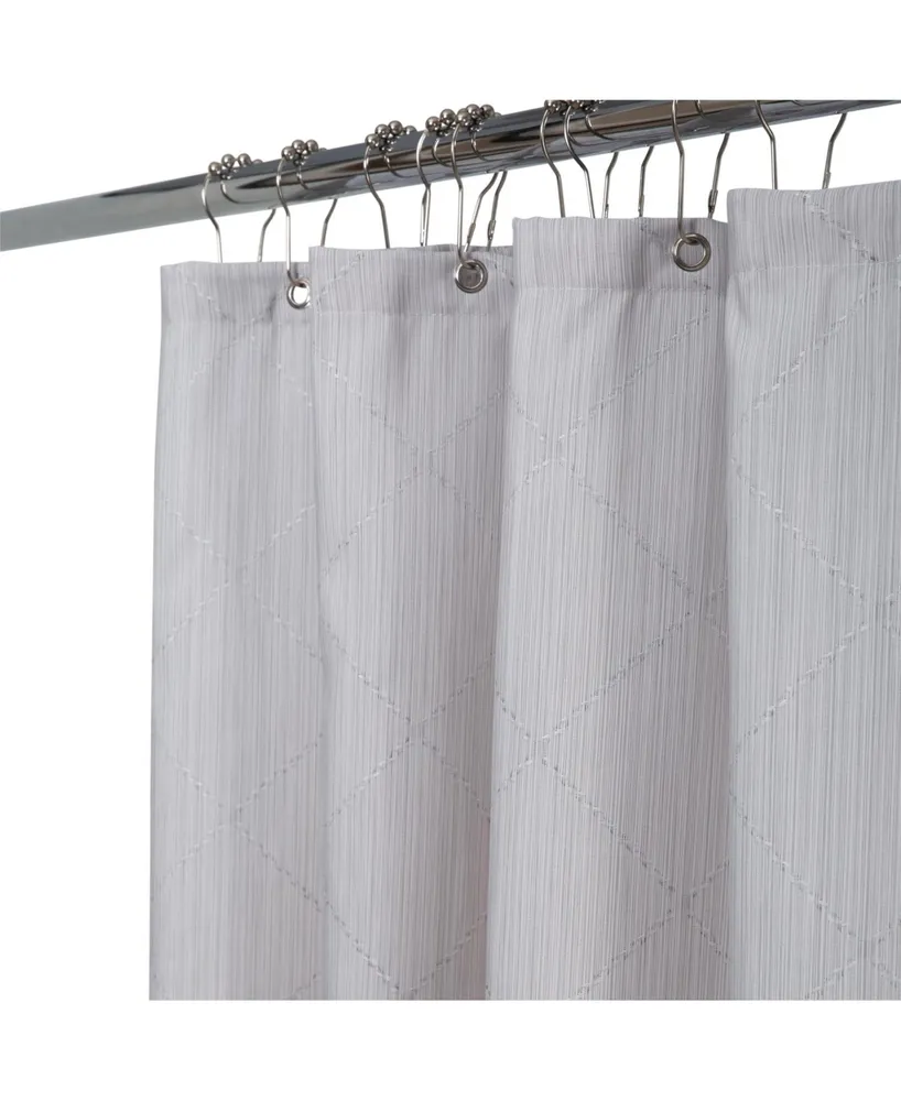 Arielle Printed Metallic Shower Curtain Gray