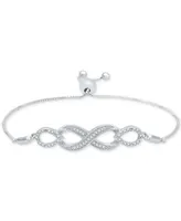 Diamond Infinity Bolo Bracelet (1/6 ct. t.w.) in Sterling Silver