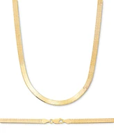 Men's 2-Pc. Set Herringbone Chain Necklace & Matching Bracelet in 14k Gold-Plated Sterling Silver & Sterling Silver