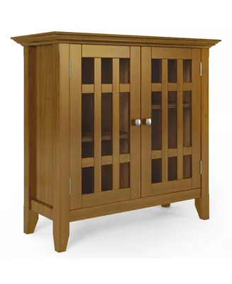 Simpli Home Bedford Solid Wood Low Storage Media Cabinet