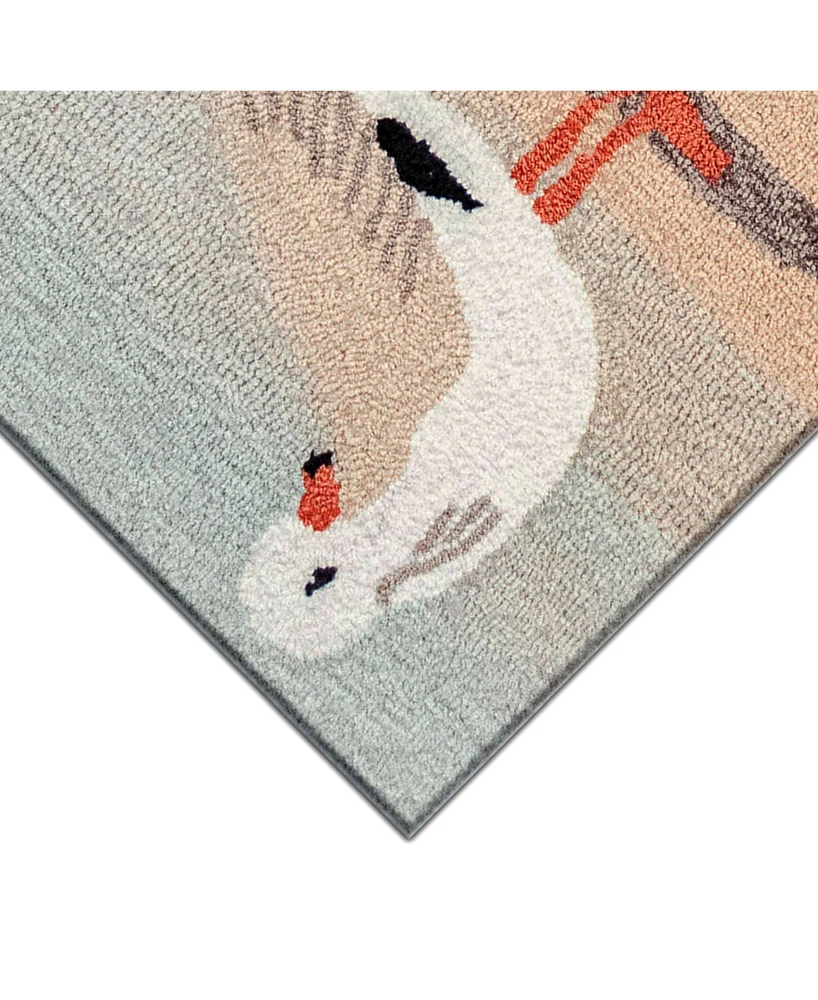 Liora Manne' Frontporch Gulls Sand 1'8" x 2'6" Outdoor Area Rug