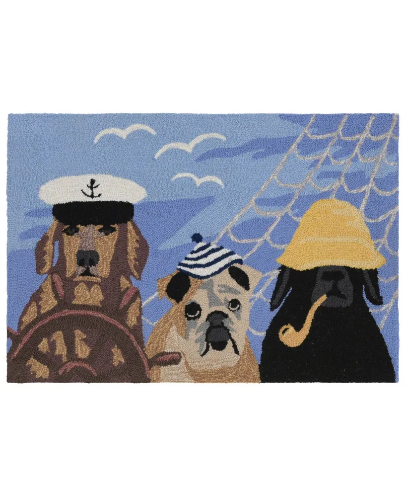 Liora Manne' Frontporch Arrf Ye Mateys Ocean 2'6" x 4' Outdoor Area Rug