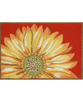 Liora Manne' Frontporch Sunflower Red 1'8" x 2'6" Outdoor Area Rug