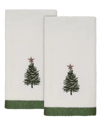 Avanti Trees with Gold Star Holiday 2-Pc. Fingertip Towel Set, 11" x 16"