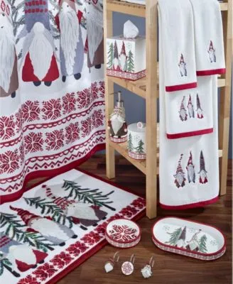 Avanti Christmas Gnomes Holiday Resin Bath Accessories