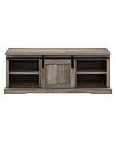 Walker Edison 48" Sliding Grooved Door Entry Bench
