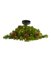 Nearly Natural Christmas Pine Candelabrum with 35 Lights and Pine Cones