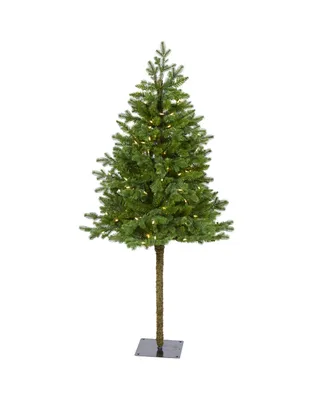 Nearly Natural Swiss Alpine Artificial Christmas Tree with 150 Clear Led Lights and 270 Bendable Branches