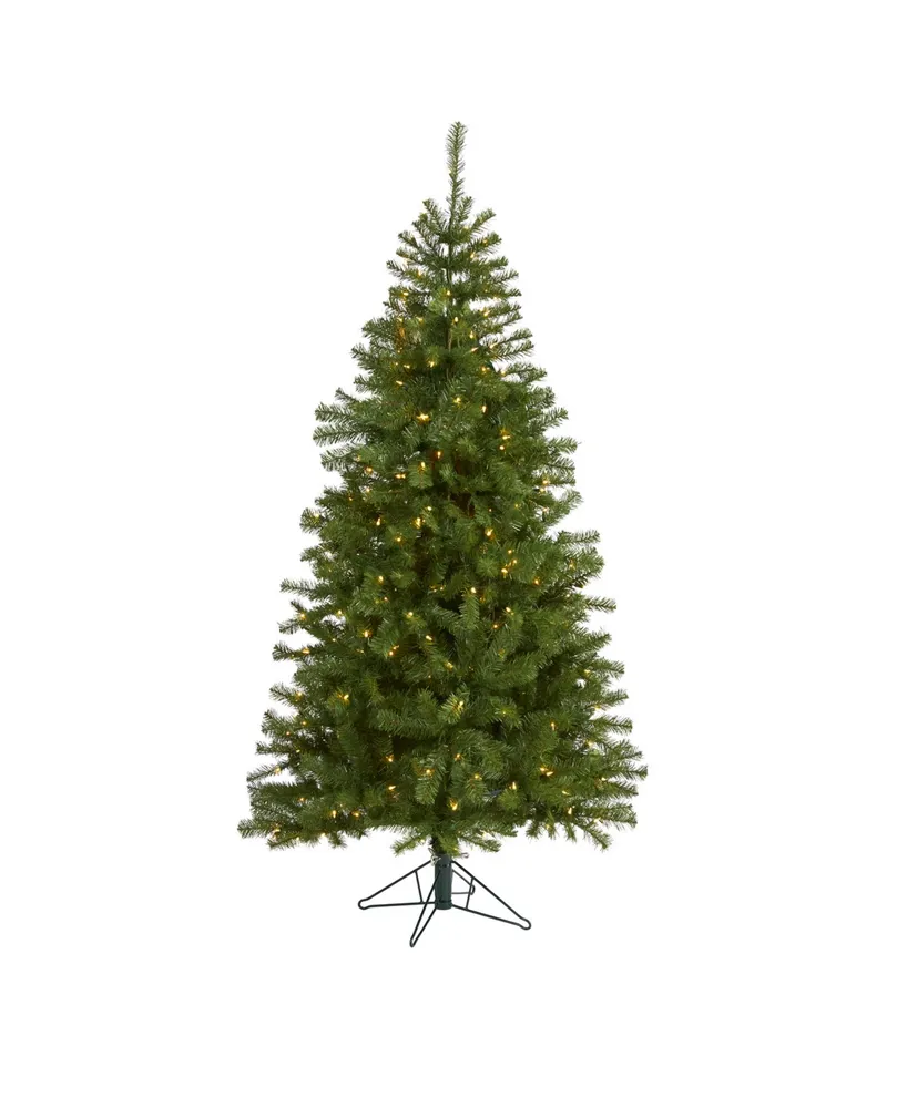 Nearly Natural Springfield Artificial Christmas Tree with 300 Warm Clear Lights and 596 Tips