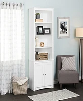 Prepac Tall Bookcase with 2 Shaker Doors