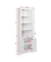 Prepac Tall Bookcase with 2 Shaker Doors